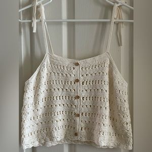 American Eagle Cropped Crochet tank top